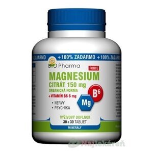 BIO Pharma Magnesium citrát 150mg + Vitamín B6