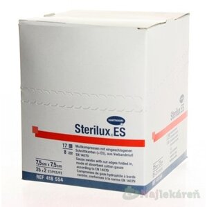 STERILUX ES kompres sterilný,so založenými okrajmi (7,5cmx7,5cm) 25x2 (50ks)