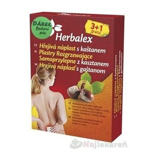 Herbalex Hrejivá náplasť s gaštanom na bolesť 4 ks