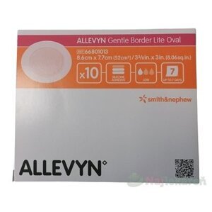 ALLEVYN Gentle Border Lite Oval adhezívne hydrocelulárne penové krytie so silikónovým gélom 10 ks