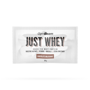 Vzorka Just Whey - GymBeam, príchuť čokoládový milkshake, 400 x 30g