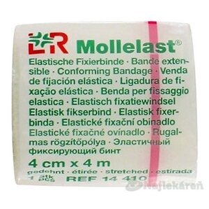 MOLLELAST 4cmx4m obväz elastický fixačný, jednotlivo balený 1ks