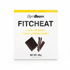 GymBeam Proteínová čokoláda Fitcheat horká čokoláda, vanilka 10 x 80g