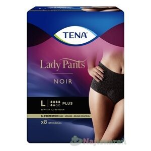 TENA Lady Pants PLUS NOIR LARGE čierne dámske naťahovacie inkontinenčné nohavičky  8ks