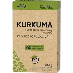 VITAR KURKUMA + ostropestrec + vláknina na trávenie, 60 cps