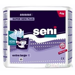 Seni SUPER PLUS AIR extra large 4 plienk. nohavičky,obvod 130-170cm, 10ks