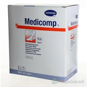 MEDICOMP kompres z netkaného textilu, sterilný (10cmx10cm) 25x2 (50ks)