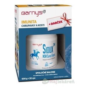 Barny's Sioux MSM Super Forte + Darček kĺbová výživa prášok 600 g + 30 kapsúl