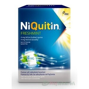 NiQuitin Freshmint 4mg žuvačky proti fajčeniu 100 ks