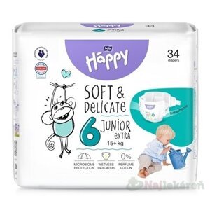 bella HAPPY Soft&Delicate 6 Junior Extra detské plienky (od 16+ kg) 34 ks