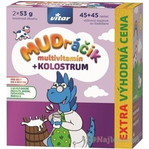 VITAR MUDráčik multivitamín + kolostrum, zmes príchutí, 90 tbl