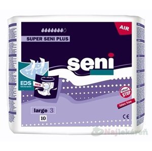 Seni SUPER PLUS AIR large 3 plienkové nohavičky, obvod 100-150cm,10ks