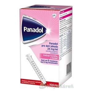 Panadol sirup proti horúčke a bolesti pre deti s príchuťou jahoda 100 ml