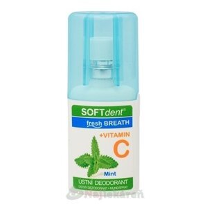 SOFTdent Fresh Breath + vitamín C Mint ústny dezodorant, mäta 20 ml