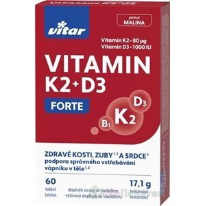 VITAR VITAMIN K2 + D3 FORTE správne vstrebávanie vápnika 60 tabliet