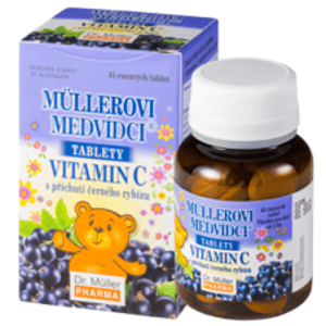 MÜLLEROVE medvedíky - vitamín C s príchuťou čiernych ríbezlí 45tbl