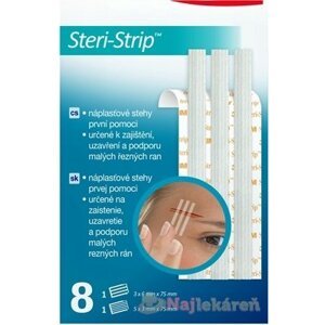 3M SPOFAPLAST č.801 Steri-Strip náplasťové stehy, 2 veľkosti, 8ks