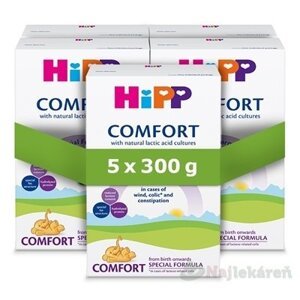 HiPP COMFORT špeciálna dojčenská výživa (od narodenia) 5x300 g