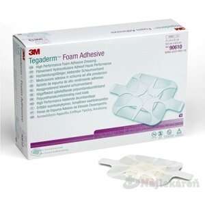 3M TEGADERM Foam Adhesive penové krytie na rany, adhezívne, štvorec 8,8cmx8,8cm,10ks