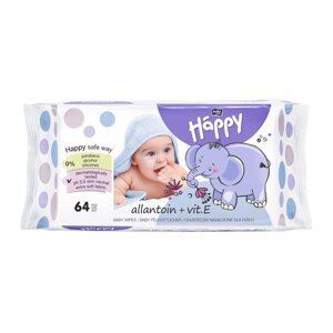 BELLA HAPPY BABY Vlhčené obrúsky s vitamínom E 64 ks