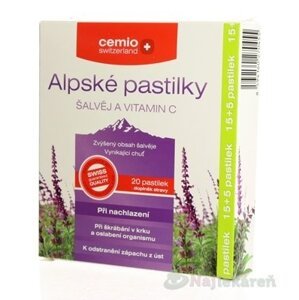 Cemio Alpské pastilky ŠALVIA A VITAMÍN C, 20ks