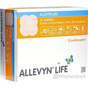 ALLEVYN LIFE Krytie na rany 10,3x10,3cm, adhezívne penové krytie so silikónovým gélom 10ks