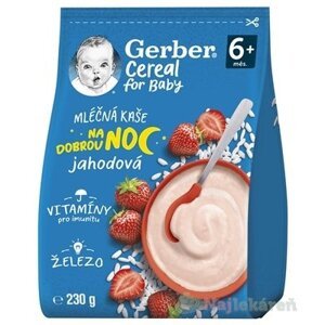 Gerber Cereal Mliečna KAŠA Dobrú noc Jahodová (od ukonč. 6. mesiaca) 230 g