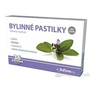 MedPharma BYLINNÉ PASTILKY Bez cukru, 36ks