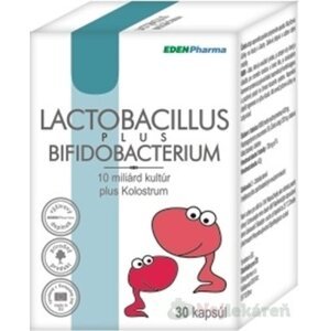 EDENPharma LACTOBACILLUS PLUS BIFIDOBACTERIUM na podporu správneho trávenia, cps 1x30 ks