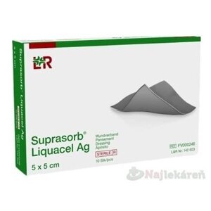 Suprasorb Liquacel Ag Krytie na rany s antimikrobiálnym striebrom, 5 x 5 cm, 10 ks