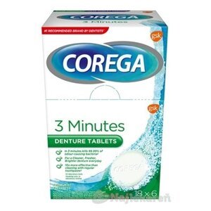 COREGA 3 Minutes DENTURE TABLETS antibakteriálne čistiace tablety 18x6 ks