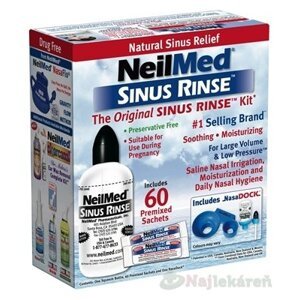 NeilMed SINUS RINSE Original Kit fľaška + vrecúška, na hygienu nosa, 1 set 60 kusov