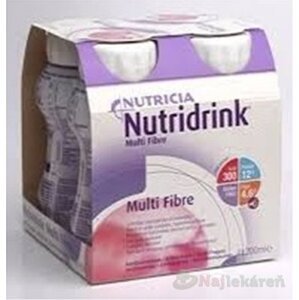 NUTRIDRINK MULTIFIBRE jahodová príchuť 4x200 ml