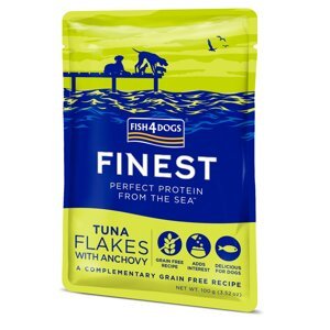 FISH4DOGS Kapsička pre psov Finest tuniakové kúsky s ančovičkami 100g