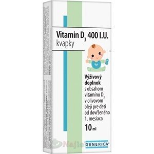 GENERICA Vitamin D3 400 I.U. kvapky, 10 ml