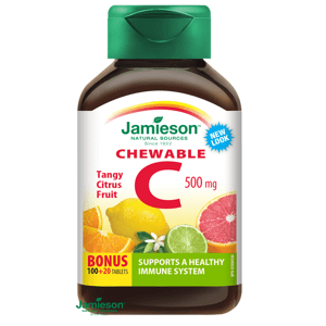 Jamieson Vitamín C 500 mg s príchuťou citrusového ovocia 120 tabliet