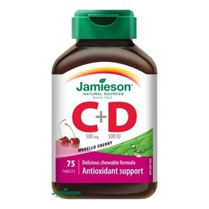 Jamieson Vitamíny C a D3 500 mg/ 500 IU 75 tablety na cmúľanie