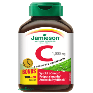 Jamieson Vitamín C 1000 mg s postupným uvoľňovaním na imunitu 120 tabliet