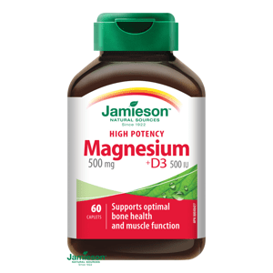 Jamieson Magnesium 500 mg + Vitamin D3 500 IU High Potency 60tbl