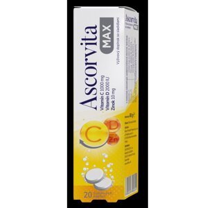 Ascorvita MAX vitamín C, D a zinok 20 šumivých tabliet