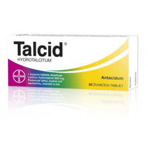 Talcid 500 mg na liečbu príznakov pálenia záhy 20 tbl