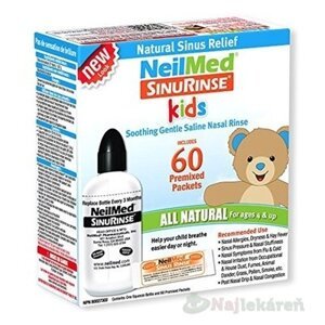 NeilMed SINUS RINSE Kids fľaška + vrecúška 60 kusov, na hygienu nosa, 1 set