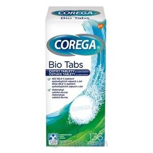 COREGA BIO Tabs na zubné náhrady 136 tabliet