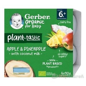 Gerber Organic Rastlinný dezert Jablko a ananás