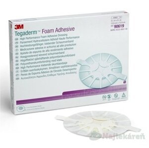 3M TEGADERM Foam Adhesive penové krytie na rany, adhezívne, lakeť/päta 13,9cmx13,9cm, 5ks