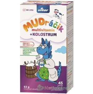 VITAR MUDráčik multivitamín + kolostrum tbl, zmes 3 príchutí 1x45 ks