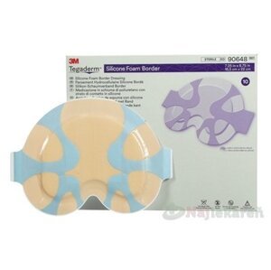 3M TEGADERM Silicone Foam Border silikónové penové krytie na rany, 18,5cmx22cm, 5ks