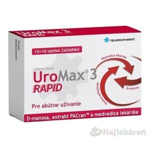 UroMax 3 RAPID na močové cesty, 10+10 tbl zadarmo