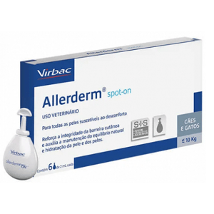 Allerderm spot-on ochranný roztok pre malých psov a mačky do 10kg, 6x2ml