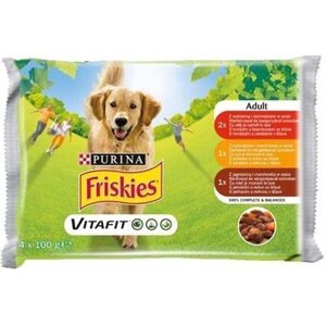 Friskies dog Adult Multipack hovädzie&kura&jahňa kapsička 4x100g